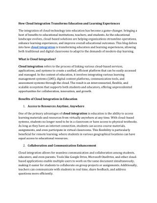 how cloud integration transforms education