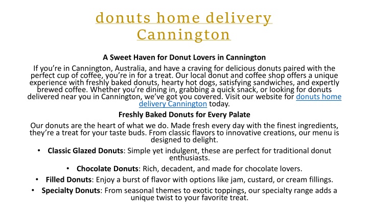 donuts home delivery cannington