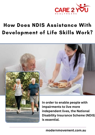 how does ndis assistance with development of life