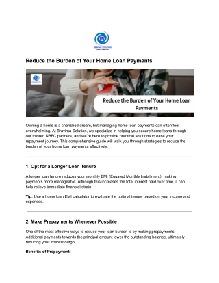 Reduce the Burden of Your Home Loan Payments with Bravima Solution.pdf