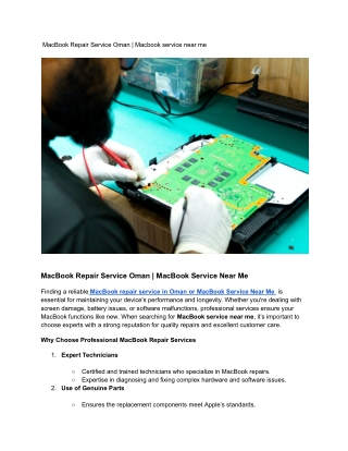 MacBook Repair Service Oman _ Macbook service near me
