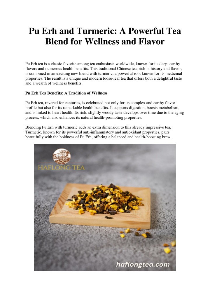 pu erh and turmeric a powerful tea blend