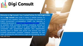 Digi Consult- Your Reliable GeM Registration Consultant in India