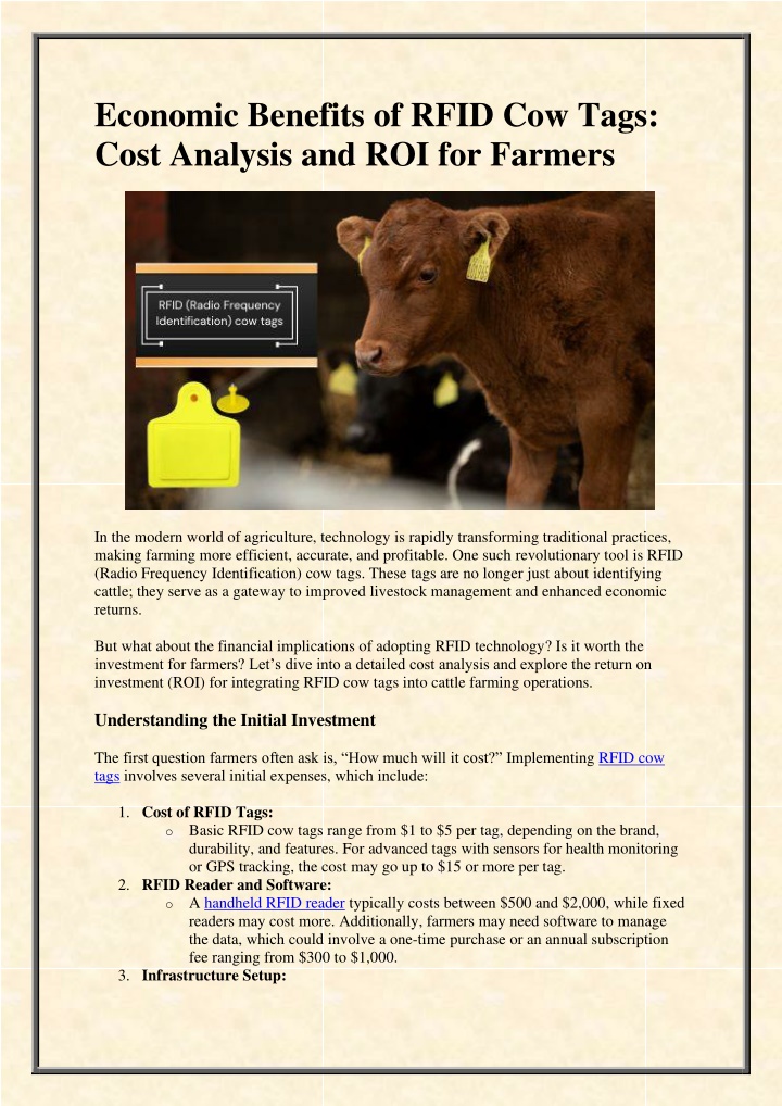 economic benefits of rfid cow tags cost analysis