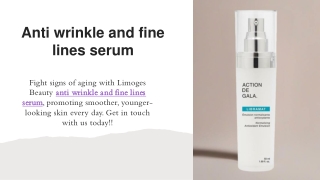 Anti Wrinkle And Fine Lines Serum