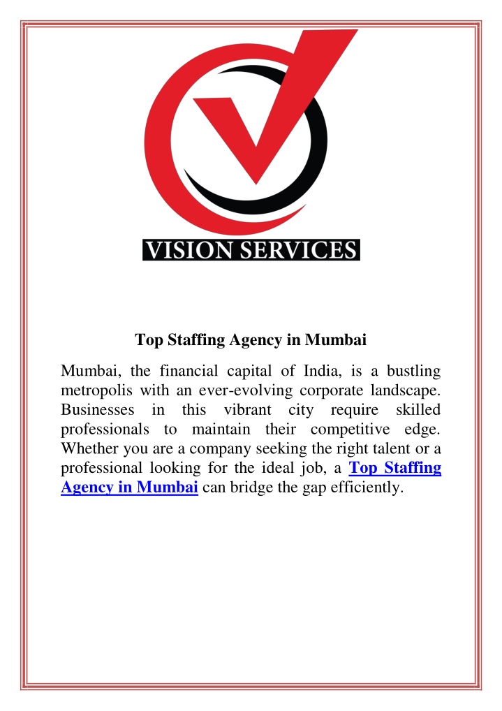 top staffing agency in mumbai