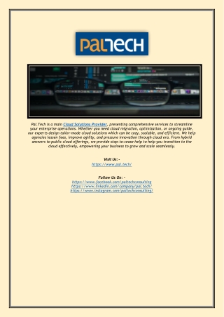 pal tech is a main cloud solutions provider