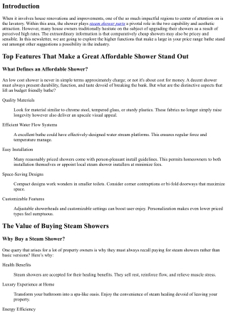 “Top Features That Make a Great Affordable Shower Stand Out”