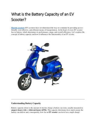 What is the Battery Capacity of an EV Scooter