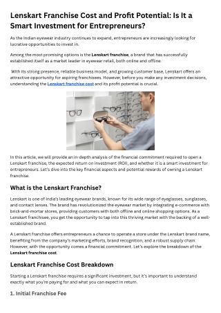 Lenskart Franchise Cost and Profit Potential: Is It a Smart Investment for Entre