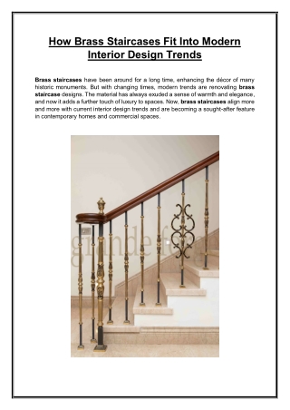 How Brass Staircases Fit Into Modern Interior Design Trends