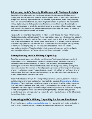 Addressing India’s Security Challenges with Strategic Insights