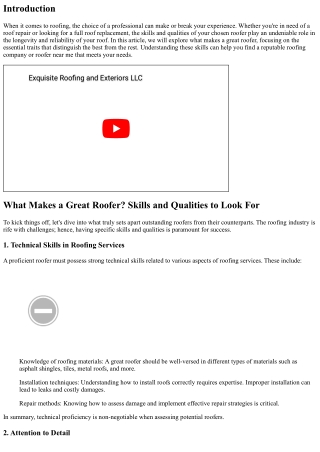 What Makes a Great Roofer? Skills and Qualities to Look For