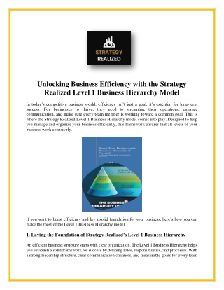 unlocking business efficiency with the strategy