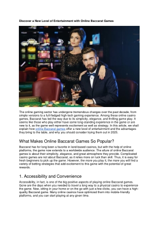discover a new level of entertainment with online