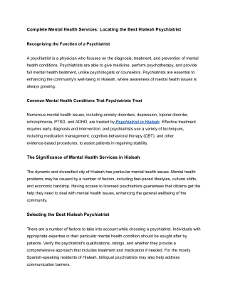 complete mental health services locating the best