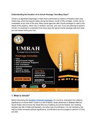 understanding the duration of an umrah package