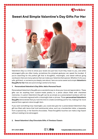 Sweet And Simple Valentine's Day Gifts For Her