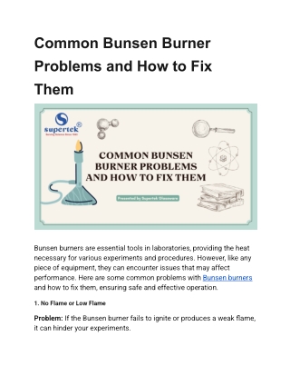 Common Bunsen Burner Problems and How to Fix Them