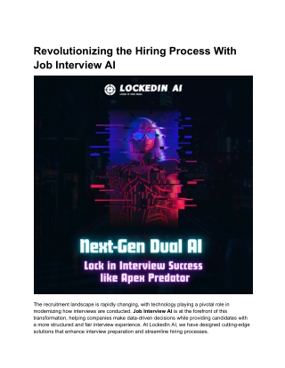 Revolutionizing the Hiring Process With Job Interview AI - Google Docs