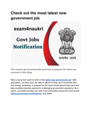 Check out the most latest new government job (1)