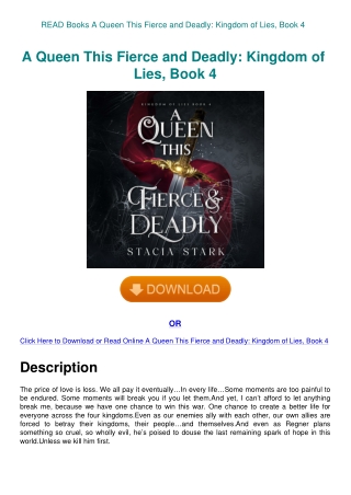 READ Books A Queen This Fierce and Deadly Kingdom of Lies  Book 4