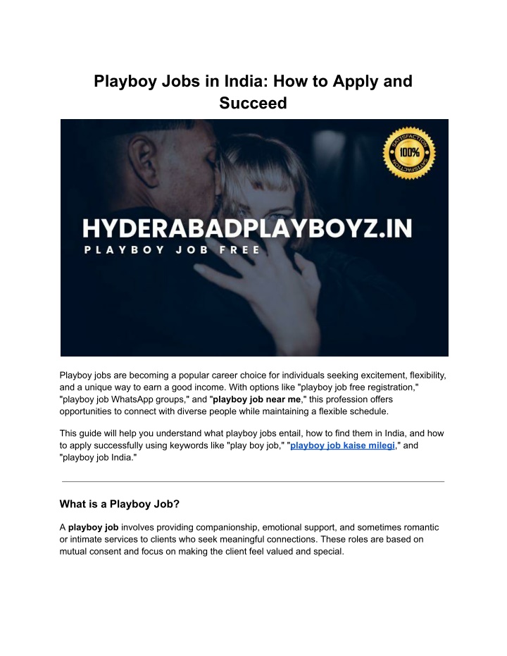 playboy jobs in india how to apply and succeed