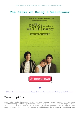 PDF Books The Perks of Being a Wallflower