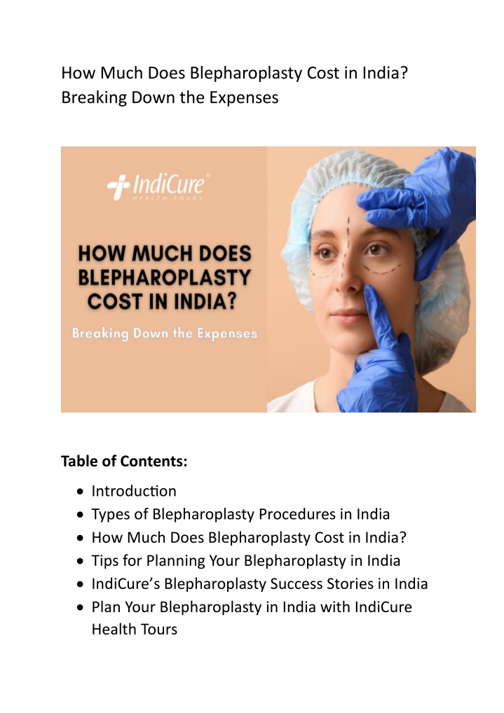 how much does blepharoplasty cost in india