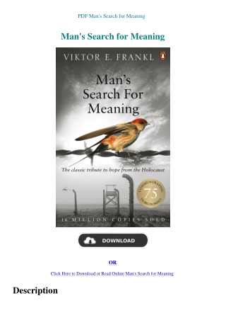 PDF Man's Search for Meaning