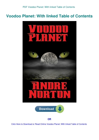 pdf voodoo planet with linked table of contents