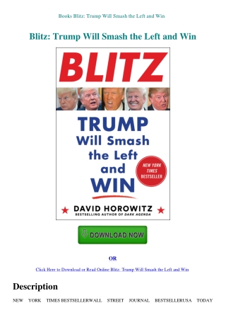 Books Blitz Trump Will Smash the Left and Win