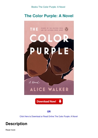 Books The Color Purple A Novel