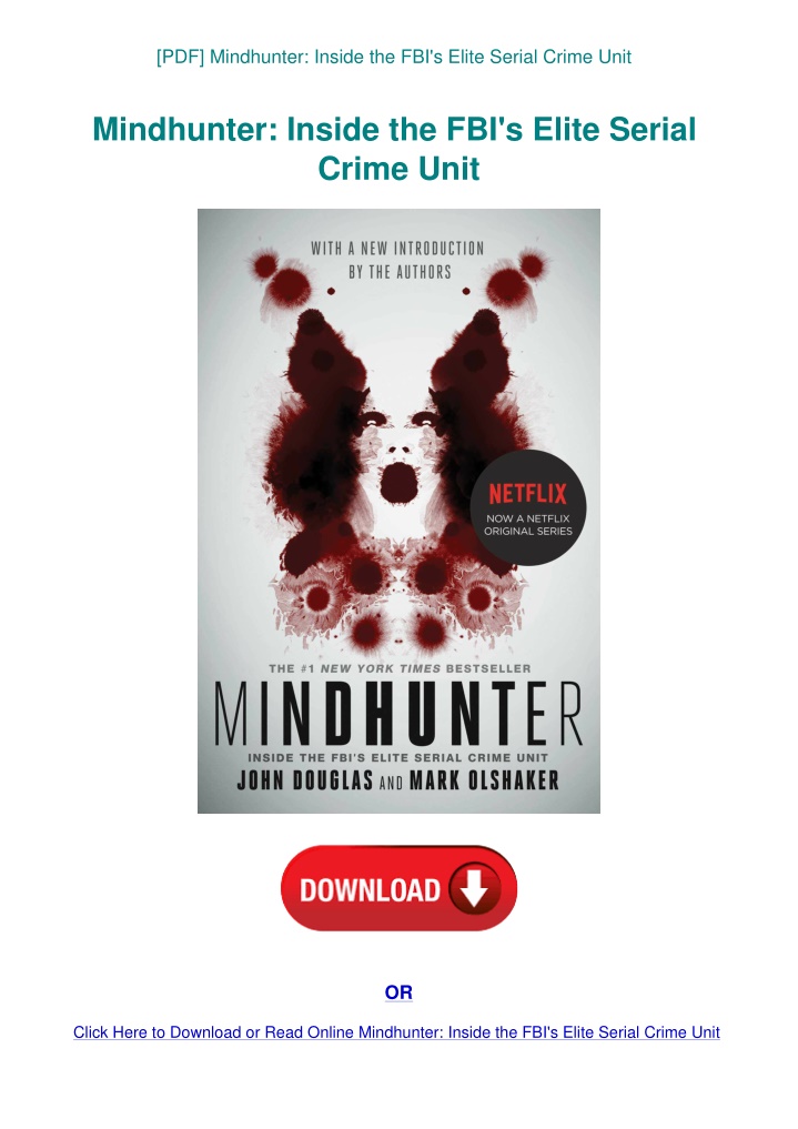 pdf mindhunter inside the fbi s elite serial