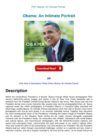 PDF Obama An Intimate Portrait