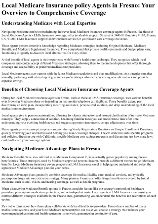 local medicare insurance policy agents in fresno