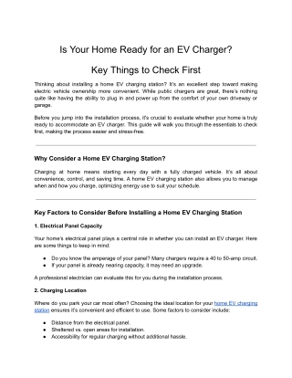 is your home ready for an ev charger