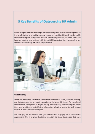 5 Key Benefits of Outsourcing HR Admin