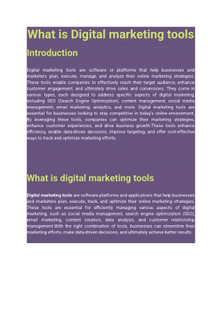 what is digital marketing tools