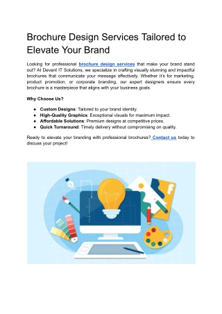 brochure design services tailored to elevate your