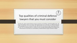 Top qualities of criminal defence lawyers that you must consider