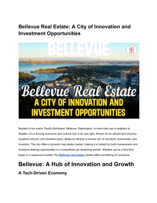 Luxury Homes and Investments in Bellevue Real Estate