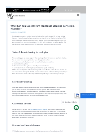 What Can You Expect From Top House Cleaning Services in Riverside?