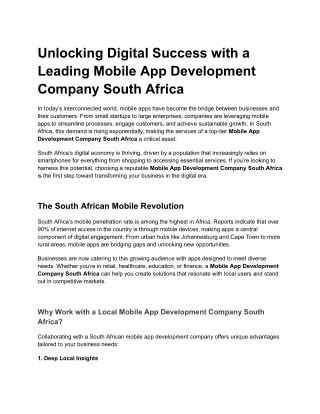 unlocking digital success with a leading mobile
