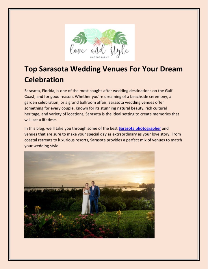 top sarasota wedding venues for your dream