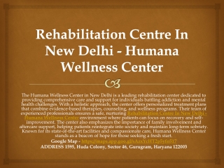 De Addiction Treatment Centre In Delhi - Humana Wellness Center