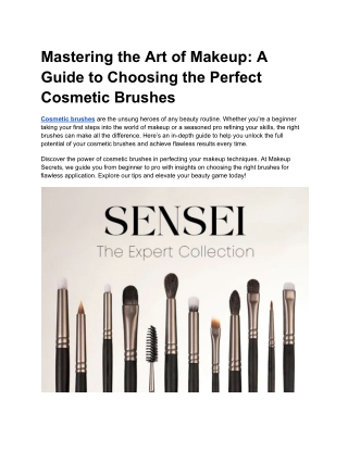 _Beginner To Pro Cosmetic brushes _  Makeup Secrets