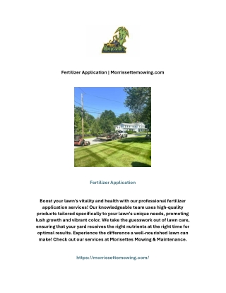 Fertilizer Application | Morrissettemowing.com
