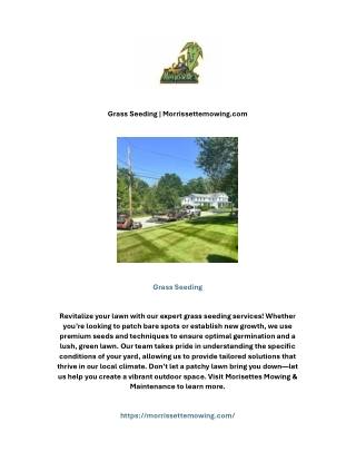 Grass Seeding | Morrissettemowing.com
