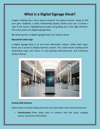 what is a digital signage kiosk